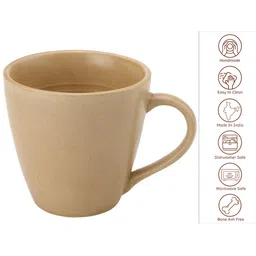BODHI HOUSE Brown 6 Pieces Ceramic Dishwasher & Microwave Safe Glossy Mugs 350ml Each image 5