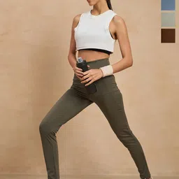 COLOR CAPITAL Women Pack of 4 Skinny Fit Antimicrobial Ankle Length Gym Tights-picture-33