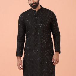 KISAH Men Embellished Regular Fit Sequinned Kurta-picture-17
