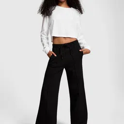 Victoria's Secret Women Regular Fit Mid Rise Flat-Front Wide Leg Trousers-picture-29