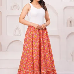 Maquien Printed Flared Maxi Skirt image 2