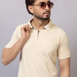 TRIUS Men Self Design Polo Collar T-shirt image 4