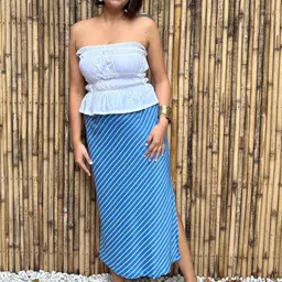 Label Tanvee Diagonal Stripe Midi Skirt-picture-30