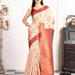 MIMOSA Ethnic Motifs Zari Woven Design Pochampally Saree-picture-19