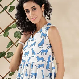 Anouk Animal Print Cotton Peplum Top image 2