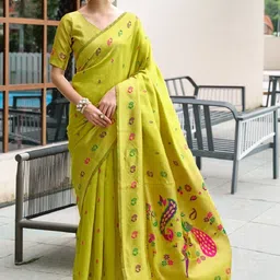 Mitera Ethnic Motifs Zari Paithani Saree-picture-10