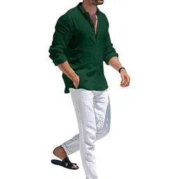 Edin Men Beige Solid Cotton Kurtas-picture-20