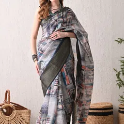 Moda Rapido Abstract Printed Saree With Blouse Piece-image-88