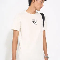 SF JEANS by Pantaloons Men Graphic Printed Round Neck Pure Cotton Slim Fit T-shirt-image-59