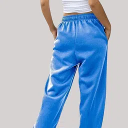 q-rious Women Solid Blue Track Pants image 4
