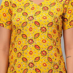 Maquien Ethnic Motifs Printed V-Neck Kurti image 4