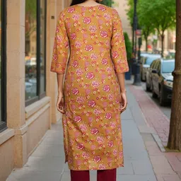 SZN Women Floral Printed Sequinned Kurta image 3