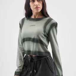 Street By Tokyo Talkies Women Airbrushed Printed Long Sleeved Cropped Tshirt-image-65