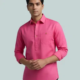 Vida Loca Shirt Collar Roll-Up Sleeves Short Kurta-picture-27