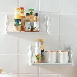 Self Adhesivecute Floating Shelves Wall Shelf for Home, Office & Kitchen X2.449 Plastic Wall Shelf-image-36