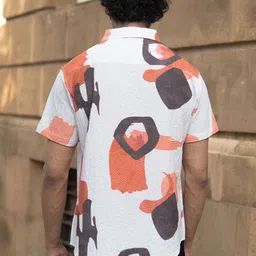 Powerlook Men Abstract Printed Spread Collar Casual Shirt image 2