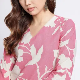 Anouk Rustic Floral Printed V-Neck Straight Kurti image 2