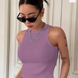 TOOCHKI Women Pack Of 2 Ribbed Fitted Style Tank Crop Top-picture-25