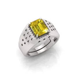 RRVGEM Yellow Sapphire Silver-Plated Finger Ring image 3