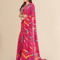 Moda Rapido Abstract Printed Saree With Blouse Piece image 4