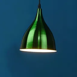 KINIS Green Textured Aluminium Cylinder Shaped Ceiling Lamp image 5