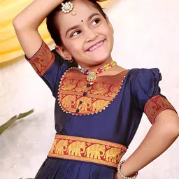 Calendar Art Girls Ethnic Motif Printed Embellished Maxi Dress image 2