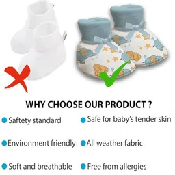 Adhigams Unisex Kids Set of 2 Cotton Booties image 5
