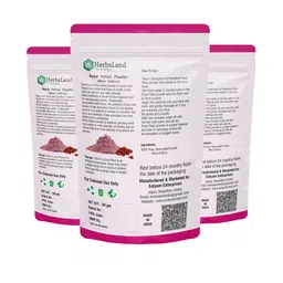 HerbsLand Set Of 3 Rose Petal Powder Face Pack - 100 g Each image 2