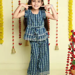 The Magic Wand Girls Printed Top with Palazzos image 1