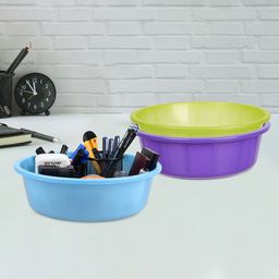 Kuber Industries Purple and Green 3 Pieces Multipurpose Storage Desk Organisers-picture-44