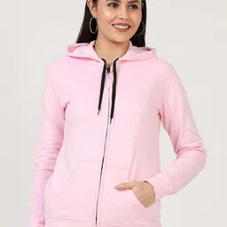 Dogman Women Solid Hooded Front-Open Sweatshirt-picture-13