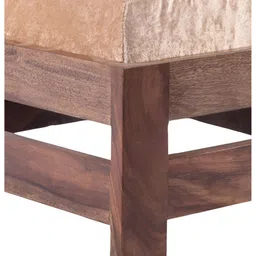 Ikiriya 2-Pcs Beige& Brown Sparkling Wooden Stools image 5