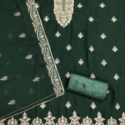MANVAA Embellished Unstitched Dress Material image 3