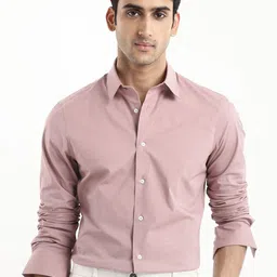 RARE RABBIT Men Comfort Spread Collar Solid Cotton Casual Shirt-picture-42