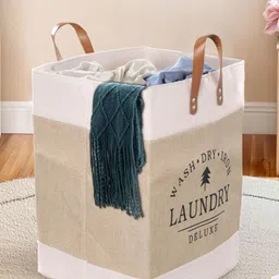 Stylista Beige Printed Durable & Foldable Laundry Bag with Handle-picture-20