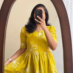 kamayra Women Fit and Flare Yellow Midi/Calf Length Dress-picture-45