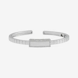 Kushal's Fashion Jewellery Rhodium-Plated CZ Stone Studded Kada Bracelet image 2