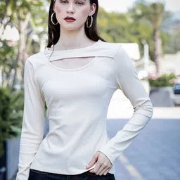 ONE SKY Women Cut Out Fitted Top-picture-24