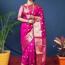 LALITATEX Woven Design Zari Silk Blend Saree-picture-24