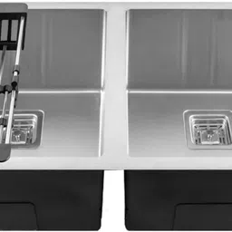 fossa 37"x18"x10" Inch Double Bowl Premium Handmade Kitchen Sink Matte Finish FS-13 Vessel Sink-picture-28