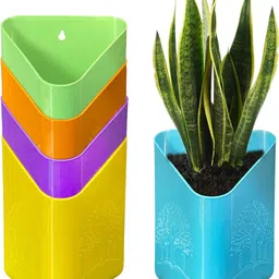 hi-mak Wall-Mounted Vertical Garden Planters, Multi Decorative Pots Plant Container Set image 4