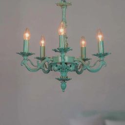 fos lighting Green Metal Candle Chandelier-picture-1