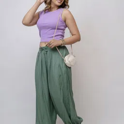 pwc Solid Rayon Women Harem Pants image 5