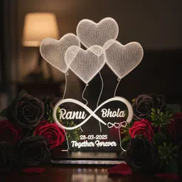 delightvibes 3D LED Table Lamp Heart Shape Customized Name Lamp for Couple Gift Night Lamp-picture-21