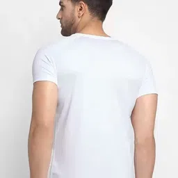 sqf Men Printed Round Neck Polyester White T-Shirt image 2