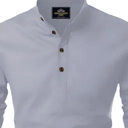 kavyangle creation Men Solid Cotton Blend Straight Kurta image 2