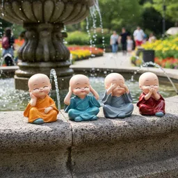 shopti Baby Buddha 4Pc and show piece Decorative Showpiece - 8 cm image 5