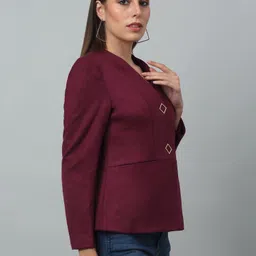 cantabil Women Solid Single Breasted Casual Blazer image 2