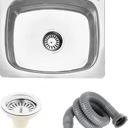 fossa Stainless Steel Single Bowl Kitchen Sink 18 X 16 X 8 inch with SS Sink Coupling FIS-01 Vessel Sink-picture-14
