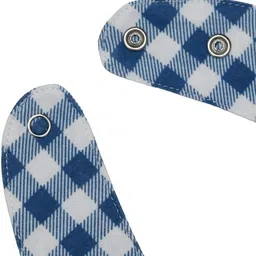 yellow bee Bib Checks with Collar and Bow Print with Double Closure and Button, Blue image 5